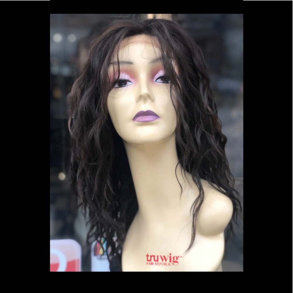 Curly Brown highlights Lacefront Wig
